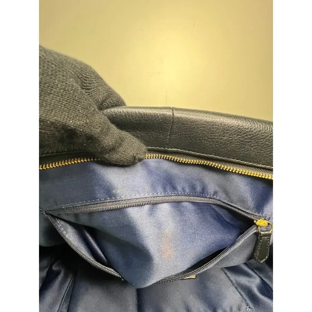 Coach Madison Madeline Black Pebbled Leather East West Satchel Shoulder Bag